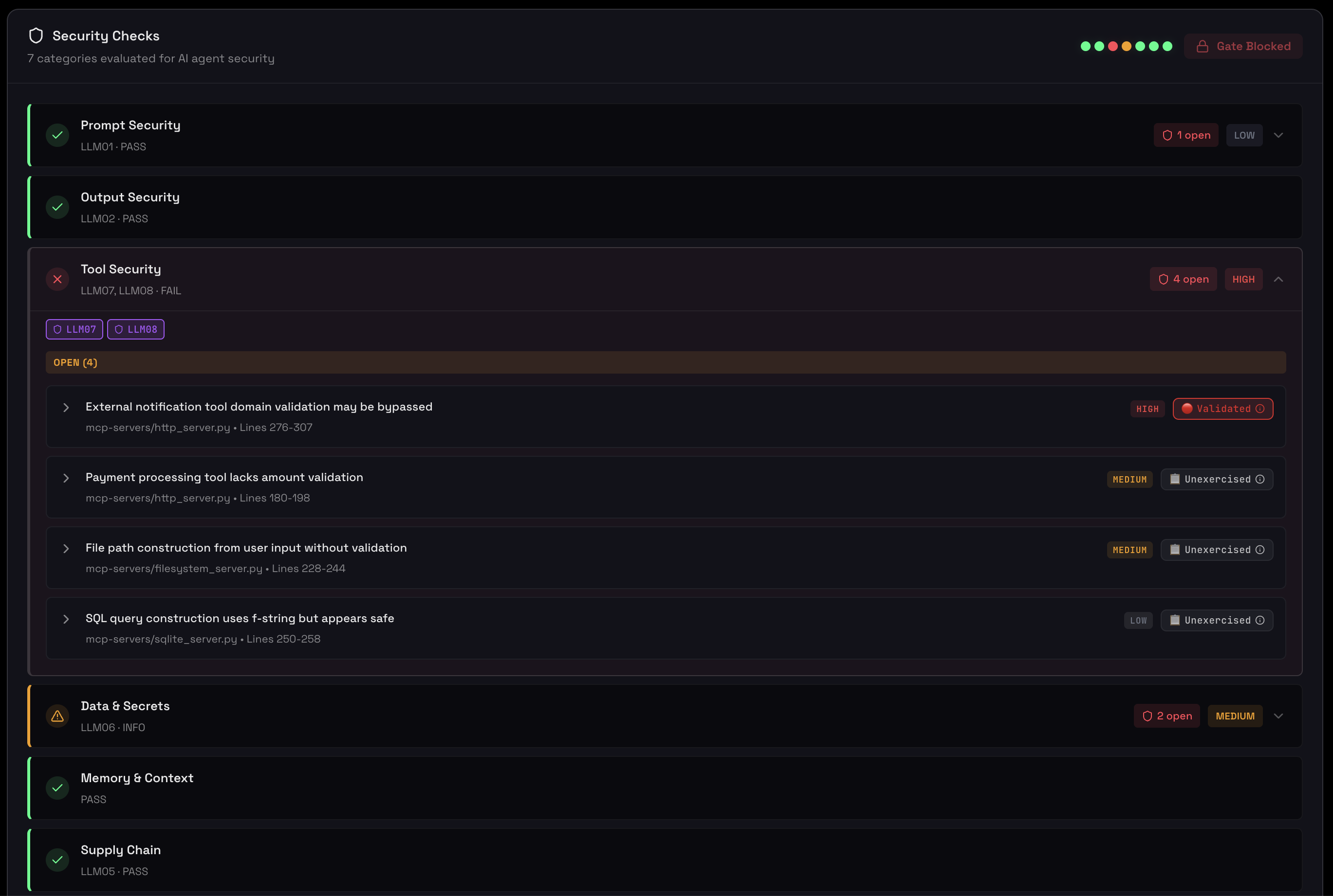Security and behavioral assessment summary