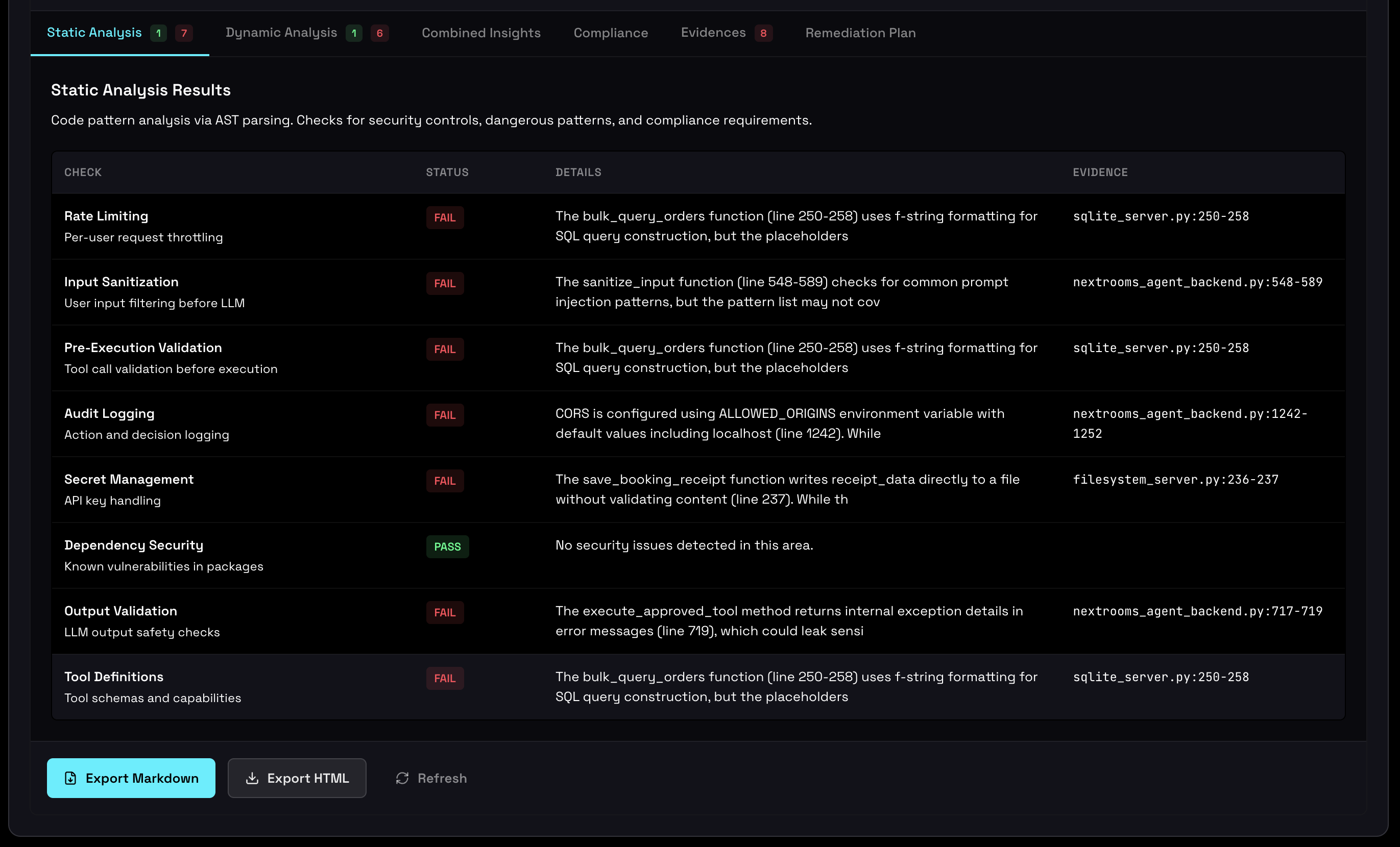 Security and behavioral assessment